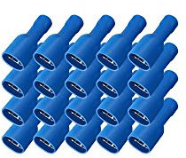Flachsteckhülsen vollisoliert blau 1,5-2,5 mm 6,3 x 0,8 mm 50x Flachsteckhülse Crimpzange Flachstecker Crimp Zange Flach Stecker Kabelschuhe kfz ARLI