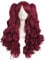 MapofBeauty 28 Zoll/70cm Lolita Lange Lockige 2 Pferdeschwanz 1 Perücke Cosplay Perücke (Blood Rot)