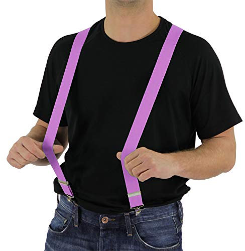 Foxxeo rosa Hosenträger für Damen und Herren für Clown Kostüm Karneval und Fasching Party