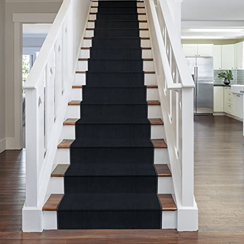 Soft & Comfortable Stair Runner - Smooth & Durable Carpet for Stairs - Stain-Resistant, Fade-Resistant - Multiple Sizes - 70cm x 690cm - 9mm Thick - Plain, Dark Grey