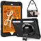 Gerutek Cover per iPad Mini 5 / iPad Mini 4 7.9 pollici 2019/2015, Custodia Robusta Antiurto con Supporto Rotante 360 Gradi e Cinghia a Mano/Spalla per iPad Mini 5, Nero