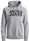 Herren Jack & Jones Corp Logo Sweat Hood Classic Kapuzen Sweatshirt Basic Sweater, Farben:Grau, Größe Pullover:XS