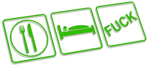 Decus Shop EAT Sleep Fuck XL 1254 (grün) // Sticker OEM JDM Style Aufkleber