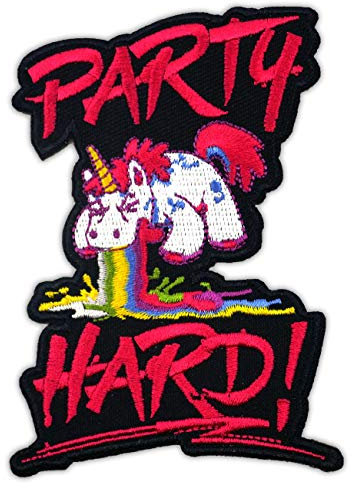 Spaß Kostet Aufnäher Aufbügler Patch Party Hard Einhorn
