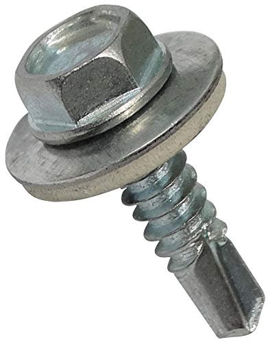 AERZETIX - C44546 - Lot de 20 - Vis autoperceuse M6.3x25mm + rondelle d'étanchéité - à empreinte hexagonale 10mm - en acier zingué - DIN7504K - tôle bardage métallique chéneaux panneaux sandwich