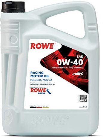 ROWE 20092 HIGHTEC RACING MOTOR OIL SAE 0W-40 - vollsynthetisches Motorenöl mit Multi-Ester-Technologie für Rennsport - 5 Liter
