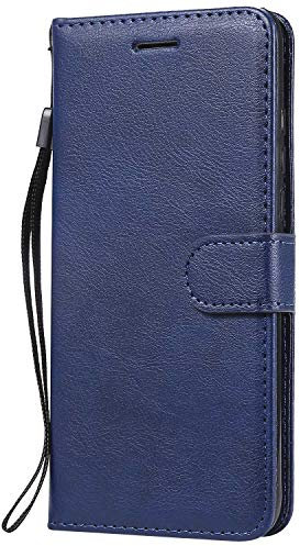 DENDICO Cover per Huawei P30 Lite/Nova 4E, Portafoglio PU Custodia in Pelle, Flip Libro TPU Bumper Caso per Huawei P30 Lite/Nova 4E - Blu Navy