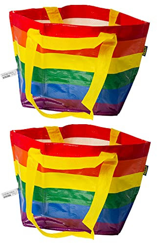 Ikea STORSTOMMA Kleine Rainbow Pride Taschen, 13 Liter, 27 x 27 cm, 2 Stück, Mehrfarbig