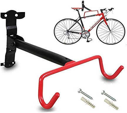 ZENO Wall Mount Bike Rack | Space Saving Bike Storage | Foldable Bike Hanger with Frame Protection | Core Black | Indoor Bicycle Mount | Holds 60lbs (Black)