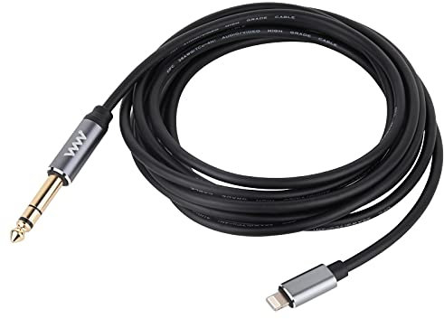 INNOV8 Câble audio TRS mâle 6,35 mm vers mâle 8 broches pour iPhone, iPad, appareil iOS 3 m