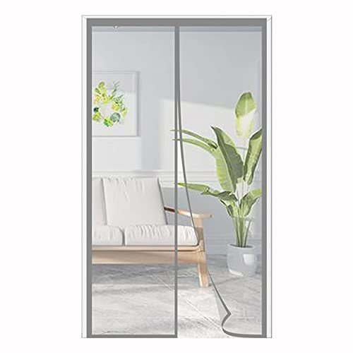 ERPENG Magnet Fliegengitter Tür 150 x 235 cm Netzvorhang – hält Moskitos Fliegen Insektenschutztür magnetisch weich Tür kühl Sommer für Balkon Schieber Wohnzimmer Kinderzimmer grau