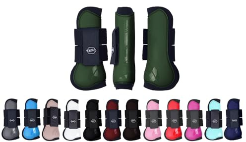 NETPROSHOP Shetty Pony Full Hartschalen Gamaschen Anatomisch Geformt mit Neoprenfutter, Groesse:Full, Farbe:Dunkelgruen