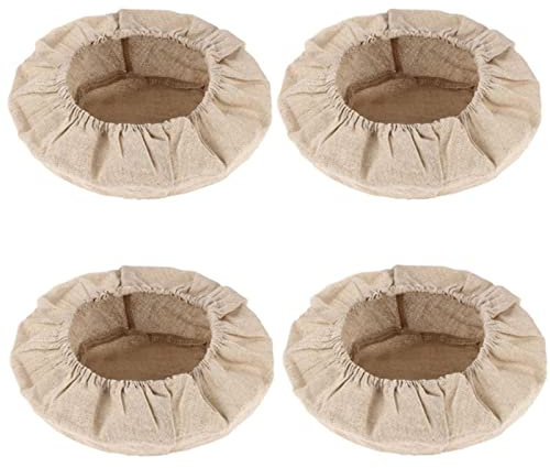 4 Stück Rundbrot Proofing Basket Cloth Liner, Proofing Tuch, Leineneinsatz Rund Proofing Tuch, Gelten für Brot Gärkörbchen Gärkorb(Braun)