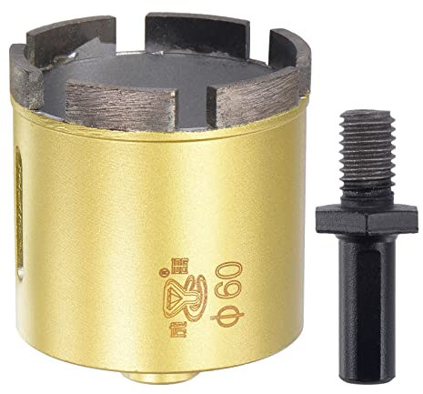 sourcing map Sintered Diamond Core Drill Bits 60mm Hole Saws with M10 Arbor Adapter for Masonry Porcelain Tile Marble Concrete Stone Brick