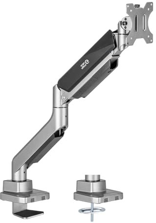 Ergo Office ER-445 1-Fach Monitorhalterung mit Gasfeder 17-32 Doppelarm Tischhalterung Monitorarm Schwenkbar Neigbar Drehbar VESA 75x75 100x100 bis 15kg Aluminium