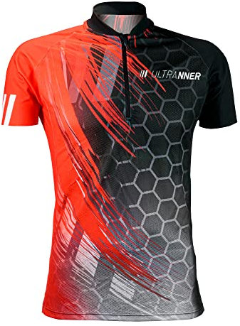 ULTRANNER - BERNIA | Herren Radtrikot Kurzarm - Ultraleichtes Atmungsaktives Sport T-Shirt - Fahrradtrikot zum Rennradfahren, MTB, Traillauf - Neonfarbig für Bessere Sichtbarkeit