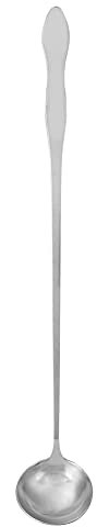 Latte Spoon Long Handle Ice Cream Spoons Stirring Spoon Stainless Steel Mixing Spoon, Long Handled Teaspoons Coffee Spoons Dessert Spoons for Hot and Cold Drink (Round Spoon 25cm)