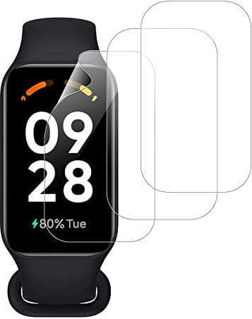KZIOACSH [3 Pack] Protector de Pantalla para Xiaomi Smart Band 8 Active/Redmi Smart Band 2, [No Vidrio] Sin Burbujas,TPU Película Cobertura Completa paraXiaomi Smart Band 8 Active/Redmi Smart Band 2