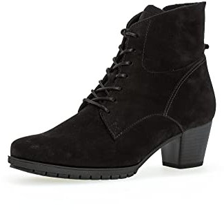Gabor Damen Schnürstiefeletten, Frauen Stiefeletten,Komfortable Mehrweite (H),uebergangsstiefel,schnürboots,schwarz (Micro),39 EU / 6 UK