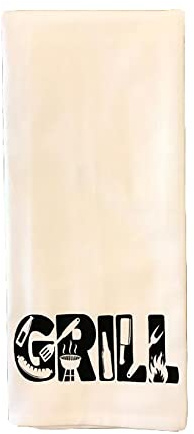 Küchen-Geschirrtücher, Mehlsack, Handtuch, Grillserviette, Mundtuch, Küchendekoration, 70 x 70 cm, Farbe: Grill