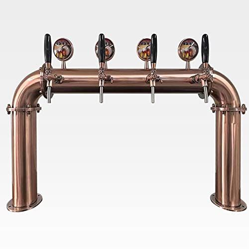 LBMED Tour Bière À 4 Robinets,Distributeur Robinet Bière Portable avec Enseigne Lumineuse À LED, Circulation À Température Constante Et Production Vin Fin,pour Bar,Restaurant,Salle À Manger