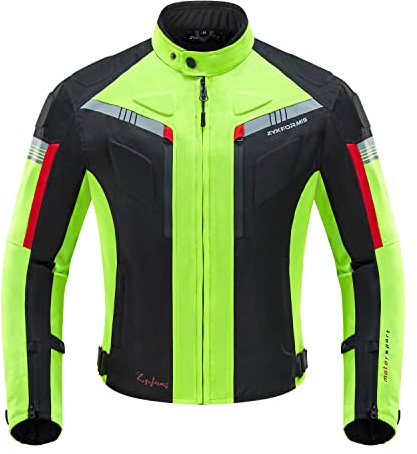 Zyxformis Veste de Moto, Blouson Moto Homme Sport avec Armure pour l'automne Hiver toute la saison étanche coupe-vent