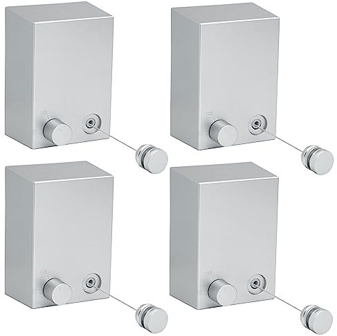 MUALROUS 4 Juegos de Tendedero Extensible Ajustable Estanqueidad Retráctil 4,2 m Montado en la Pared de Alto Rendimiento para Interiores
