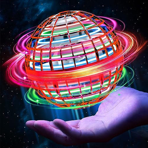 Airabc Fliegender Ball,Magic Flying Orb Ball,Hand Controlled Hover Ball Schwebender Ball mit LED Licht Flying Spinner Mini Drohne Für Kinder Geschenke Für Jungen Mädchen Indoor Outdoor