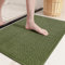 COLOR&GEOMETRY Chenille Absorbent Bath Mat, Soft Bathroom Mat Non Slip 50 x 80 cm, Machine Washable Bathroom Floor Mat Bathmat Bath Rug for Bathroom, Bathtub, Kids, Elderly (Green)