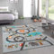 CARPETIA Kinderteppich Teppich Kinderzimmer Spielteppich rutschfest waschbar pflegeleicht Safari Straße grau 160 x 220 cm