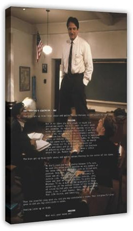 NEDOES Filmposter Dead Poets Society, Leinwand-Poster, Wandkunst, Dekor, Bild, Gemälde für Wohnzimmer, Schlafzimmer, Dekoration, Rahmen-Stil, 60 x 90 cm