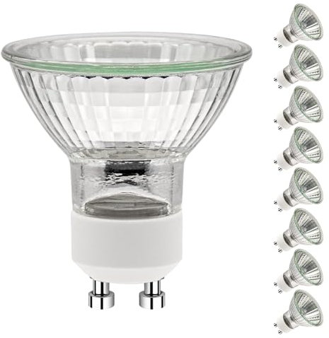 Jaenmsa GU10 35W Glühlampen, Halogen Leuchtmittel GU10 Dimmbar, Halogenlampen GU10 2700K Warmweiß, 230V Halogen 35W Glühbirne, Halogen Reflektor 50x53mm, Halogen Spot Deckenglühbirnen 420LM,8er Pack