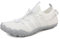 ziitop Wasserschuhe für Damen und Herren Barfußschuhe Unisex Badeschuhe Schnell Trocknend Strandschuhe Leicht Fitnessschuhe Weich Surfschuhe Poolschuhe für Tauchen,Surfen,Wandern,Yoga(Weiß Grau,43EU)