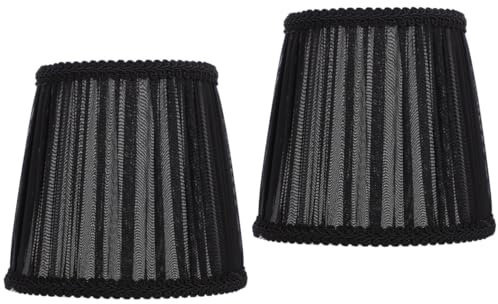 PRETYZOOM Lampenschirm Strala Lampenschirm 2 Stück Stofflampenschirme Verzieren Gitter E14