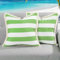 Lewondr Outdoor Kissenbezug, 2 Stück 50x50cm, wasserdichte Quadratische Zierkissenbezug mit Fransen, Gestreifte Dekorative Outdoor Kissenhülle für Garten Lounge Sofa Balkon, Grün
