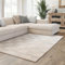 Interiyou Teppich Wohnzimmer Cannes - 140x200 cm Creme - Für Schlafzimmer, Esszimmer, Kinderzimmer - Kurzflorteppich skandinavisches Boho Muster - Hoch-Tief Effekt - Flach mit Geometrischem Muster