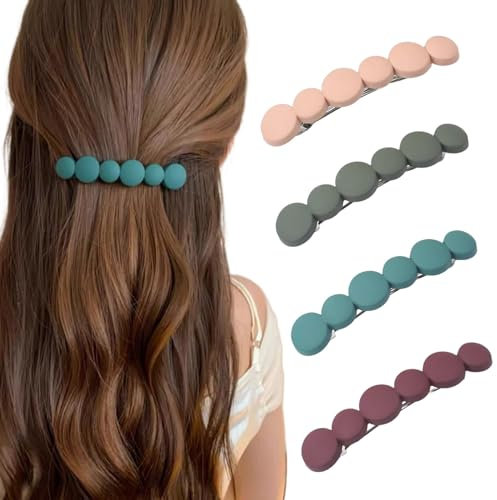 Ypkia 4 Stück Französische Haarspangen Damen Dünnes Haar Automatische Haarspange Klein Hair Clip Set Für Frauen Mädchen