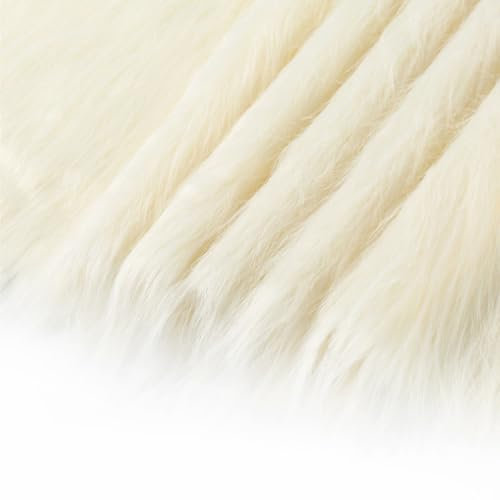 maikeduo Kunstfell Zum Basteln, 50 X 180 cm Fell Zum Basteln, Quadratischer Aufnäher Zum Kunstfell Basteln Zwergenkostüm Bodendekoration Matte Kunstleder Fell Stoff (Beige)