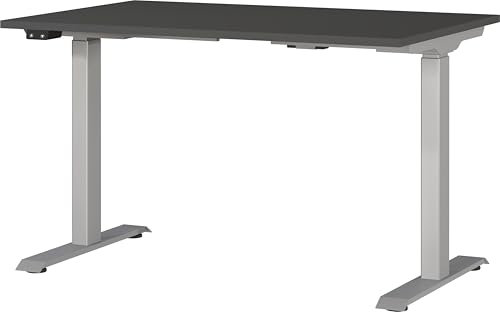 Germania Schreibtisch 7907-640, in Graphit/Silber, EL. höhenverstellb., 120 x 120 x 80 cm (BxHxT)