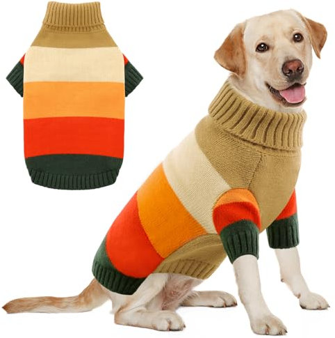AOFITEE XXL Hundepullover, Rollkragen für große Rassen, dehnbarer Weihnachtspullover, warm für Herbst und Winter, Golden Retriever, Weimar (Braun, XXL)