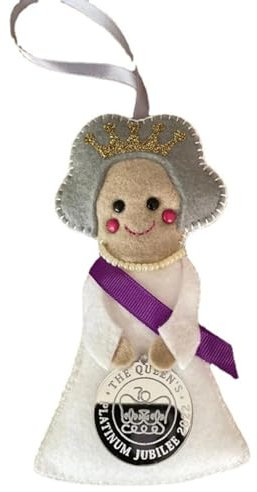 Königin Elizabeth II. Filz - Königin Elizabeth II. Ornament | Filzdekoration Queen Elizabeth, Queen Elizabeth Ii Ornament, Queens Elizabeth Platinum Jubilee Pendant | Baumschmuck Zum Gedenken An Die K