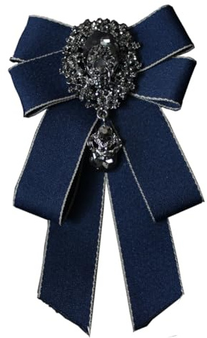 JKQBUX Nœud papillon rétro en tissu réglable pré-noué avec strass pour homme et femme