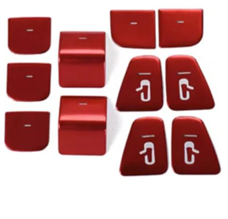 CVZXSDWLL Auto Knopf Aufkleber Kompatibel Mit Tesla Für Model 3 Y 2019 2020 2021 2022 Autotürheber-Knopfaufkleber Dekorativer Knopfaufkleber Innenzubehör(Red)