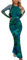 EMOTTOS Women Floral Print Maxi Dress, Boho Split Bottom Long Dress, Ladies Slim Fit Ruched Waist Dress, Wrap Long Dresses for Ladies Party Beach, Green, L