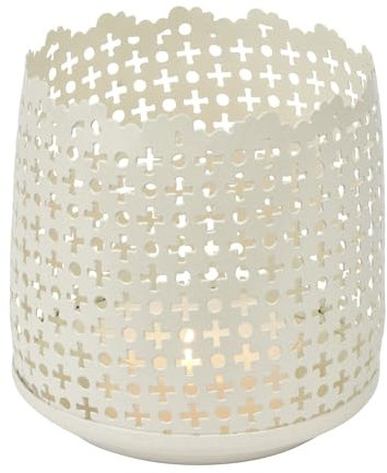 Lambert Windlicht Eisen grau, innen Weiss H 11 D 11 cm 60040645 SK