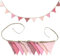 10 Stück Wimpel, Stoffwimpel für Kinderzimmer, doppelseitige rosa Wimpel, Babyparty-Wimpel, 3,15 m, Wimpelstoff für Garten, Hochzeitsparty, Mädchen- und Jungen-Schlafzimmerdekoration (rosa)