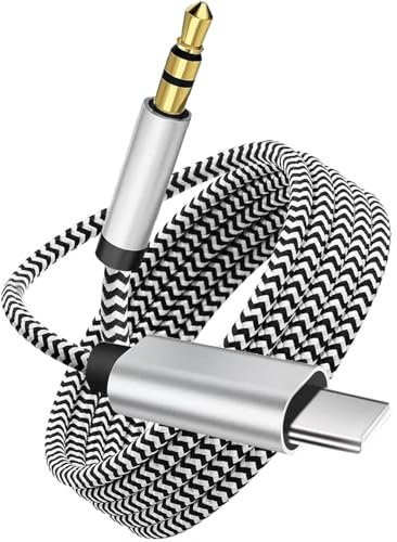 USB C auf Klinke Aux Kabel 1 M Adapterkabel Type C auf 3.5mm Jack Audio Kabel,Dauerhaft für iPhone 16/15 Pro Max,Galaxy S24/S23/S22, iPad Pro, Pixel,Huawei P40/P30/P20/Mate20,Note20,Home/Car Stereos