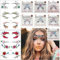 7 Stück Festival Edelsteine Temporären Tattoos, 2 Blatt Eyeliner Tätowierungen Aufkleber, Strasssteine Gesicht Tattoos, Selbstklebend Wasserdicht Gesichtaufkleber, für Karneval Party Make Up