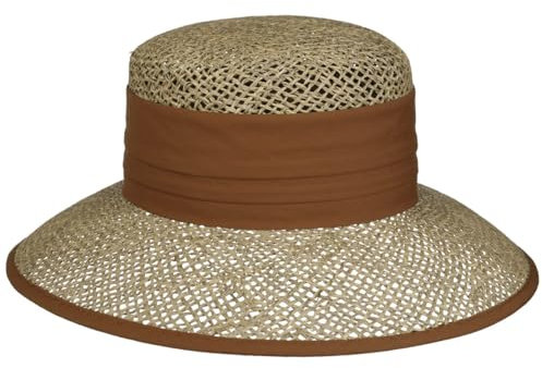 Seeberger Talea Beach Seegras Strohhut Damen - Sommerhut Sonnenhüte mit Ripsband, Einfass Frühling-Sommer Sommer - One Size braun