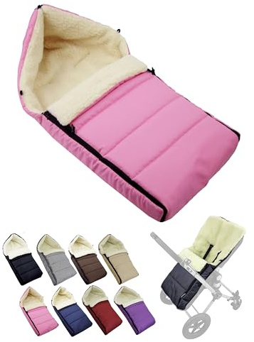 Chancelière d'hiver pour poussette - Chancelière d'hiver pour poussette - Chancelière douillette et chaude - Lavable - 90 cm - Rose